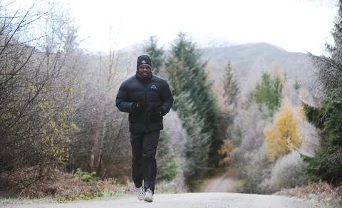 Derek Chisora In The Shadows Of Ben Nevis Prepares For His Fight Next Month Agai Stock Photos