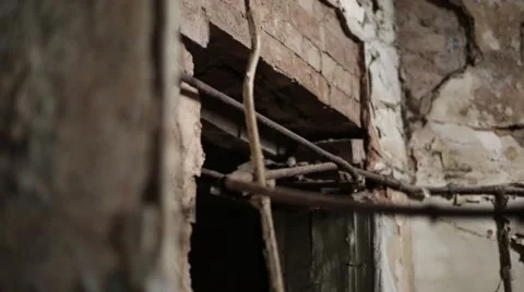 Derelict Building close up of brick work Video stock 68908160