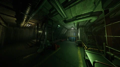 Derelict electrical chamber featuring decayed machinery and shadows Stock Footage 327184368