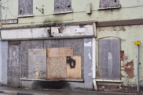 Derelict old cottage Foto stock