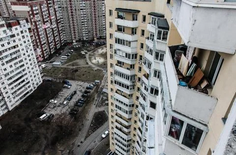 Derelict soviet built tower block 3 Foto stock