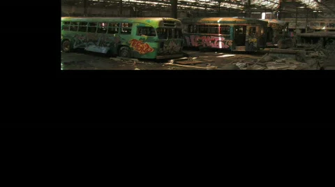 Derelict Warehouse Montage Stock Footage 310344