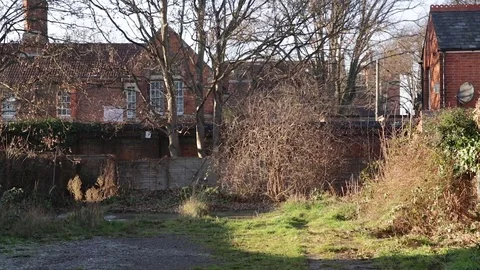 Derelict yard in England Stock Footage 71034927