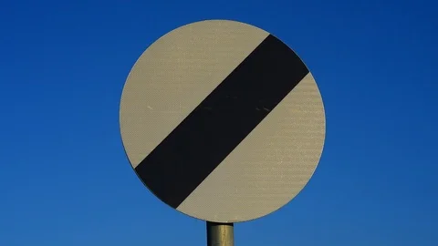 Derestricted 60mph speed limit sign on single carriageway uk Stock Footage 123903239