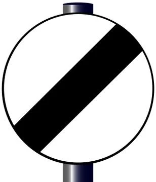 Derestriction sign Stock Illustration