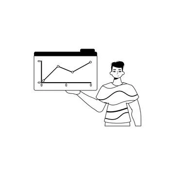 The derision holds a graph of emergence with positivist moral ability . tot.. Stock Illustration