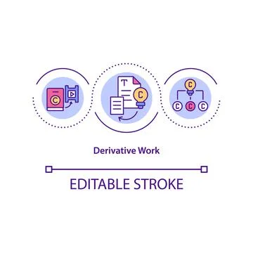 Derivative work concept icon Stock Illustration