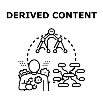 Derived content creating structured information and ideas Stock Illustration