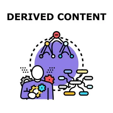 Derived content creating structured information and ideas Stock Illustration