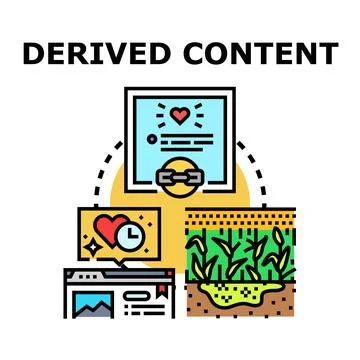 Derived content development process vector concept Stock Illustration