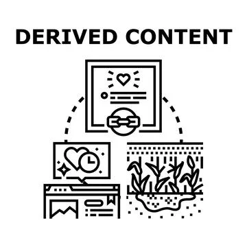 Derived content development process vector concept Stock Illustration