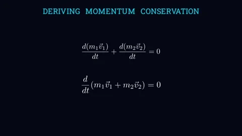 Deriving momentum conservation Stock Footage 335190529