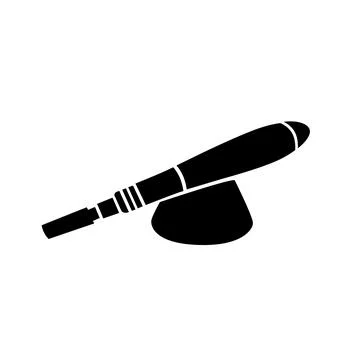 Derma roller, dermapen or mesopen line icon for face treatment. Vector stock Stock Illustration
