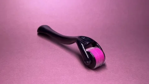 Derma roller for medical micro needling therapy. Dermaroller, mesopen. Stock Footage 303453296