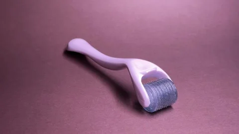 Derma roller for medical micro needling therapy. Dermaroller, mesopen. Stock Footage 303453301