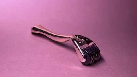 Derma roller for medical micro needling therapy. Dermaroller, mesopen. Stock Footage 303453504