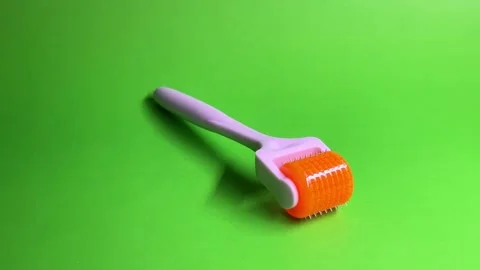 Derma roller for medical micro needling therapy. Dermaroller, mesopen. Stock Footage 303453697