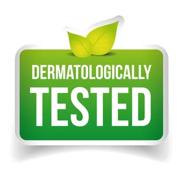 Dermatologically Tested Icon label vector Stock Illustration