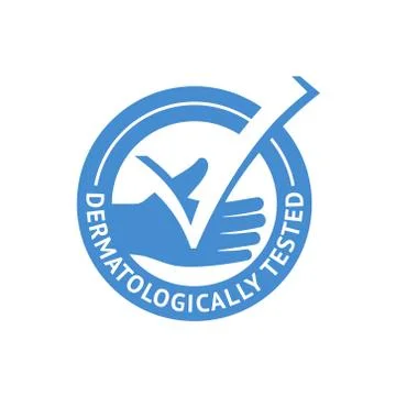 Dermatologically tested stamp for cosmetics Stock Illustration