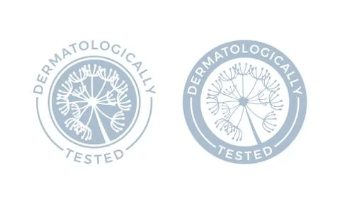 Dermatologically tested vector dandelion icons Illustrazione stock