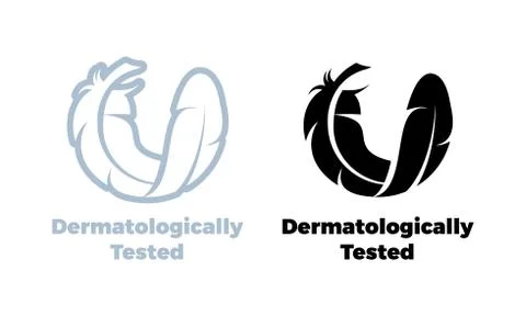 Dermatologically tested vector feather icon Illustrazione stock