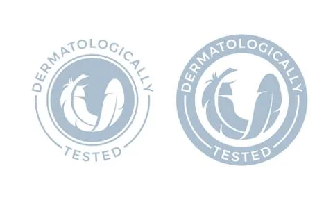 Dermatologically tested vector feather icons Illustrazione stock