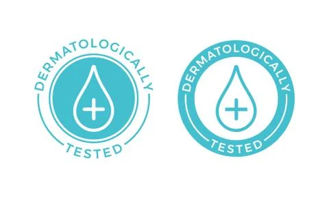 Dermatologically tested vector water drop icons Stock Illustration