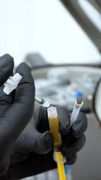 Dermatologist Preparing PRP Injection, Close-Up of Hands and Syringe Stock Photos