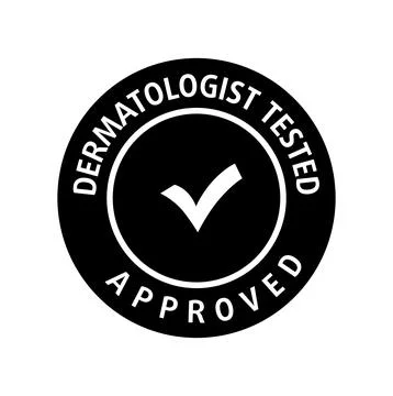 Dermatologist tested approved round stamp. Vector stock illustration isolated on Stock Illustration