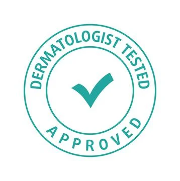Dermatologist tested approved round stamp. Vector stock illustration isolated on Stock Illustration