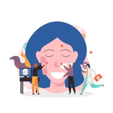 Dermatologist vector concept for web banner, website page Stock Illustration