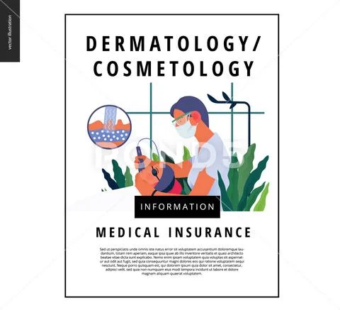 Dermatology, cosmetology - medical insurance template Stock Illustration