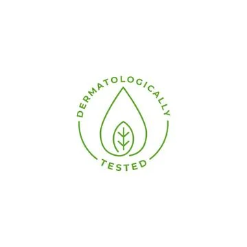 Dermatology tested label. Vector icon template Stock Illustration