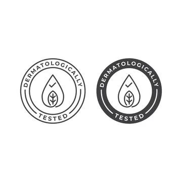 Dermatology tested label. Vector icon template Illustrazione stock