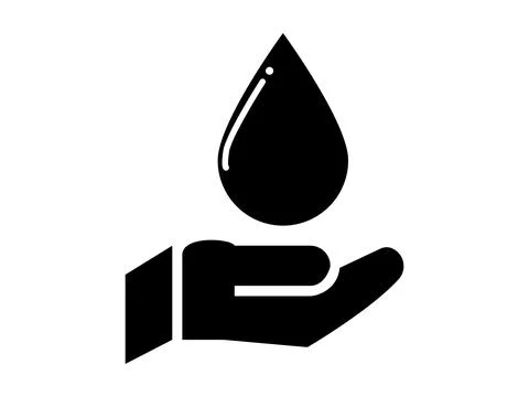 Dermatology Tested Vector Icon with Water Drop and Hand Symbol for Allergy .. Stock Illustration