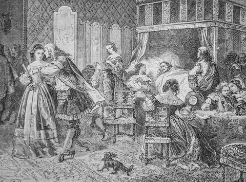 Derniers moments de mazarin1500-1600, histoire populaire de frrance par henri Stock Illustration