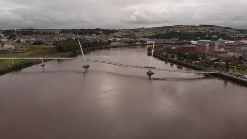 Derry Bridge Aerial View Video stock 106644797