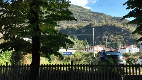Dervio train station sign Stock Footage 318313625