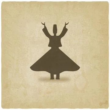Dervish dancer old background Stock Illustration