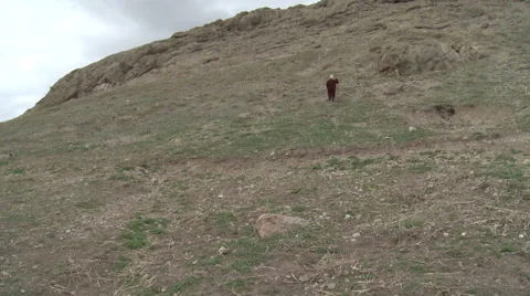 Dervish Going to Mountain Stock Footage 46064426