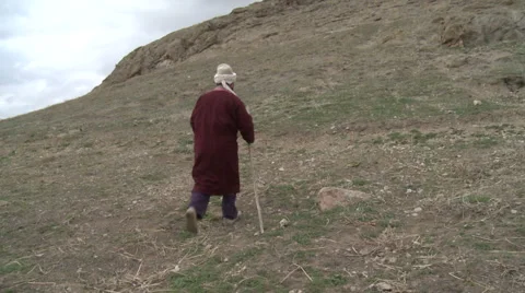 Dervish Peasant Going to Nature, Stock Footage 46064712