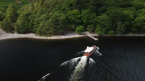 Derwent Water Launch Stock Footage 285329163