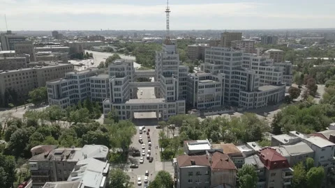 Derzhprom from above Stock Footage 183788989
