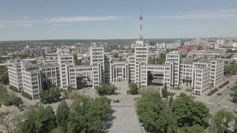 Derzhprom and Freedom Square Stock Footage 183786361