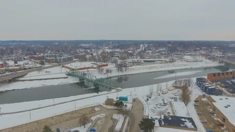 Des Moines Aerial Winter 2 Stock Footage 116614976