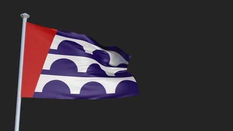 Des Moines - Loopable 3D flag animation with Alpha Channel and Transparency f 스톡 동영상 90971213