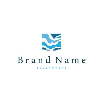 Desain Beach Ocean Wave Logo Travel Modern Beach Premium Identity 스톡 일러스트