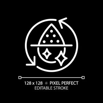 Desalination white linear icon for dark theme Illustrazione stock