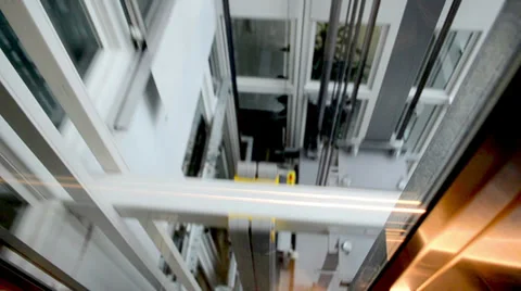 Descend by lift 1 Stock Footage 32189652