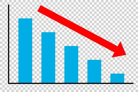 Descending bar graph and arrow Stock Illustration